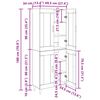 vidaXL Висок шкаф Дъб 69,5 x 34 x 180 см Инженерно дърво