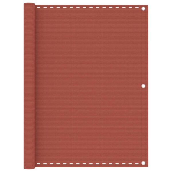 vidaXL Балконски параван, теракота, 120x600 см, HDPE