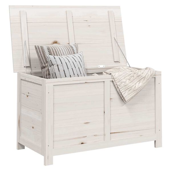 vidaXL Градинска ракла, бяла, 100x50x56 см, чам масив