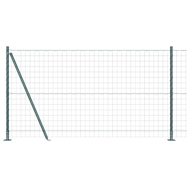 vidaXL Ограда с пост Зелен 1,2 x 25 m Стомана