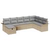 vidaXL Градински Софа Комплект с възглавница 8 pcs Бежово Полиратан