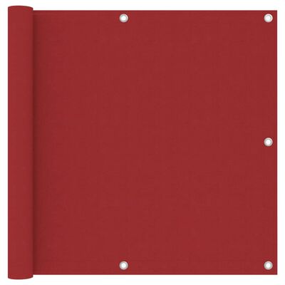 vidaXL Балконски параван, червен, 90x300 см, оксфорд плат