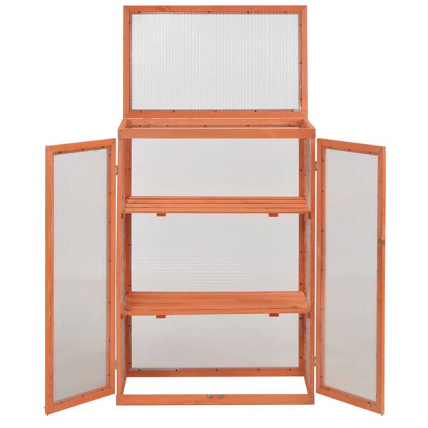 vidaXL Оранжерия, дърво, 75x47x109 см