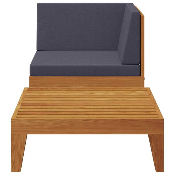 vidaXL Градински комплект с възглавници, 2 части, акациево дърво масив