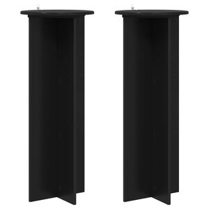 vidaXL Стойка за растения 2 pcs Черно &Oslash;40 x 100 см Инженерна дървесина