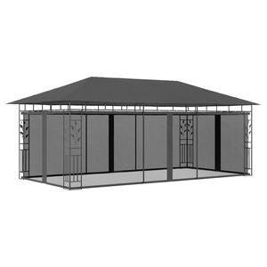 vidaXL Шатра с мрежа против комари, 6x3x2,73 м, антрацит
