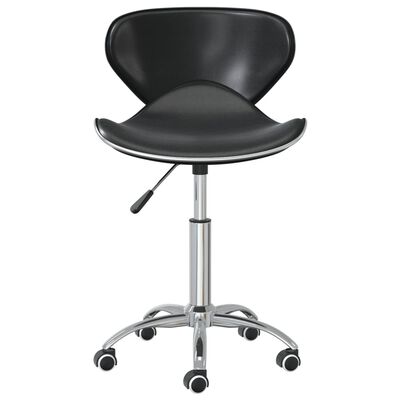 vidaXL Въртящи се трапезни столове, 6 бр, черни, изкуствена кожа