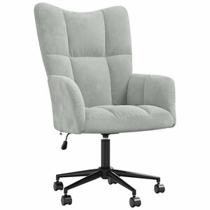 vidaXL Релакс стол, светлосив, кадифе