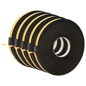 vidaXL Самоотлепваща се пяна лента 5 бр. Черно 15mm x 10m CR пяна