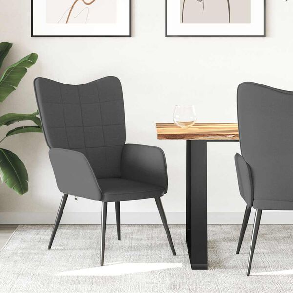 vidaXL Релаксиращ стол, тъмносив, плат