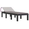 vidaXL Шезлонг с възглавници, антрацит, PP