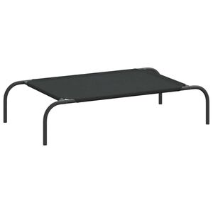 vidaXL Повдигнато легло за кучета черно 90x50x20 cm Оксфорд плат