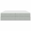 vidaXL Легло с място за съхранение и матрак Светлосиво 200 x 200 cm