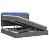 vidaXL LED легло за съхранение с матрак Тъмносиво 200 x 200 cm Текстил
