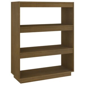 vidaXL Библиотека/разделител за стая, меденокафява, 80x35x103 см, бор