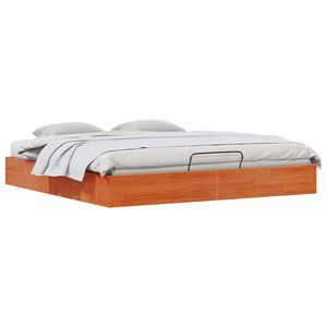 vidaXL Отоман легло рамка с хранилище Восъчен Кафяв 200 x 200 cm