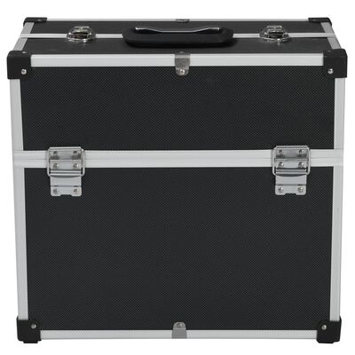 vidaXL Кутия за инструменти 38x22,5x34 см черен алуминий