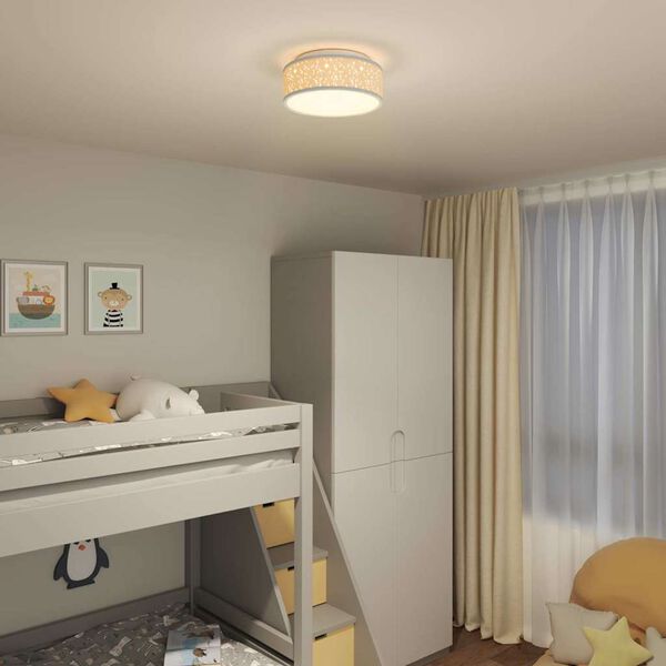 vidaXL Таванна лампа с прожектори Сив 30 x 30 x 13,5 см текстил