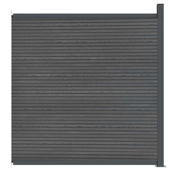 vidaXL Ограден панел, WPC, сив, 173x186 см