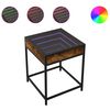 vidaXL Маса за кафе с Infinity LED, опушен дъб, 40x40x51 см
