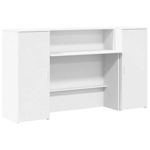 vidaXL Рецепционно бюро, бяло, 180x50x103,5 см, инженерно дърво