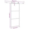 vidaXL Плъзгаща се врата с обков черна 90x205 см ESG стъкло