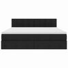 vidaXL Легло с място за съхранение и LED Черно 180 x 200 cm Полиестер
