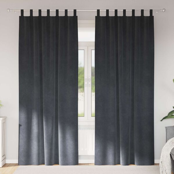 vidaXL Затъмняващи завеси 2 pcs Светлосиво 140 x 260 cm Кадифе