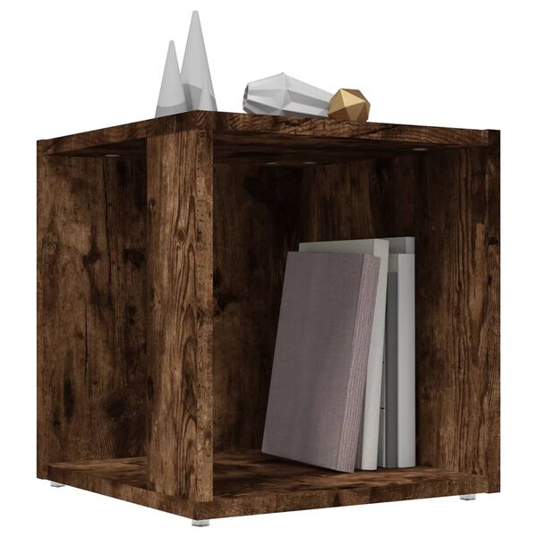 vidaXL Странична маса, опушен дъб, 33x33x34,5 см, инженерно дърво