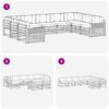 vidaXL Комплекти дивани 9 pcs Натурален и Крема Солидно акациево дърво