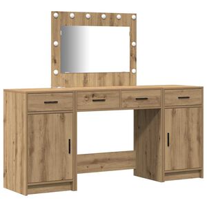 vidaXL Тоалетка 3 бр. Кафяво 78,5 x 41 x 135 см Инженерна дървесина