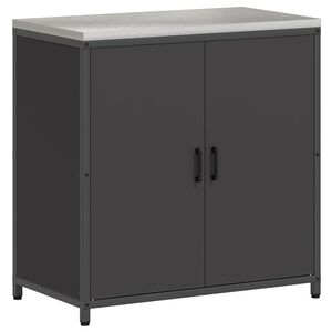 vidaXL Съхранение в кухнята HATTEM Черно 90 x 50 x 92 см Стомана