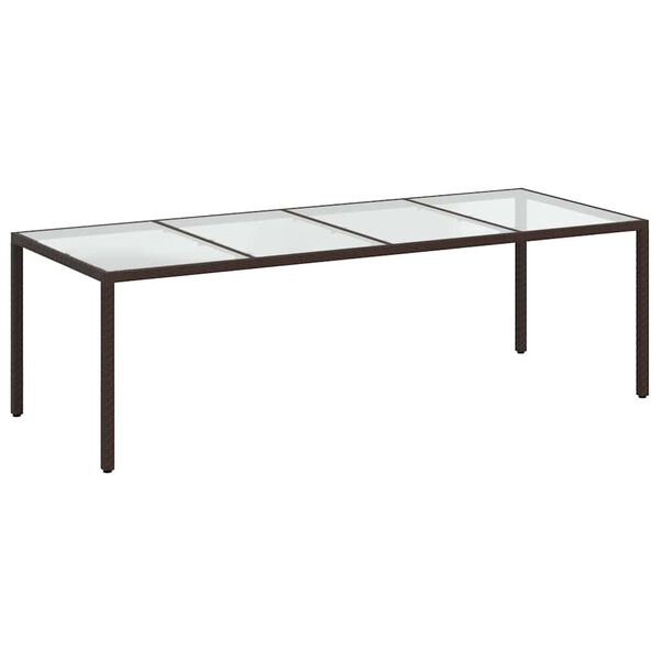 vidaXL Градински комплект с възглавници 9 части кафяв полиратан/стъкло