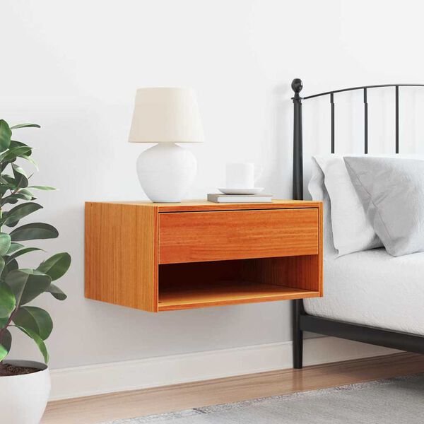 vidaXL Нощно шкафче Кафяво с восъчно покритие 50 x 32,5 x 24 см