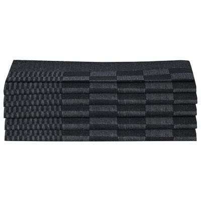 vidaXL Комплект кърпи от 10 части, черен и сив, памук