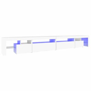 vidaXL ТВ шкаф с LED осветление, бял, 290x36,5x40 см