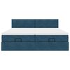 vidaXL Османска легло с матраци и LED, тъмносиньо, 180x200 см, кадифе
