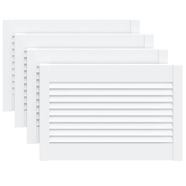 vidaXL Врати за шкафове решетен дизайн 4 бр бял 39,5x59,4 см бор масив