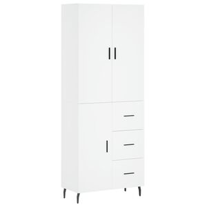 vidaXL Висок шкаф, бял, 69,5x34x180 см, инженерно дърво