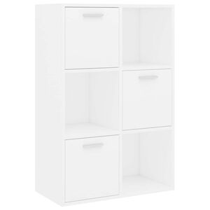 vidaXL Шкаф за съхранение, бял, 60x29,5x90 см, инженерно дърво