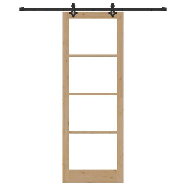 vidaXL Преплъзваща се врата ORKDAL Естествено и черно 83 x 232 см