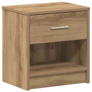vidaXL Нощно шкафче с чекмедже, дъб, занаятчийски, 39x28x41 см