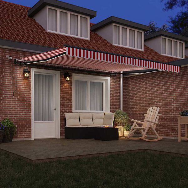 vidaXL Текстил за сенник с Червено и бяло 400 &times; 300 cm Полиестер