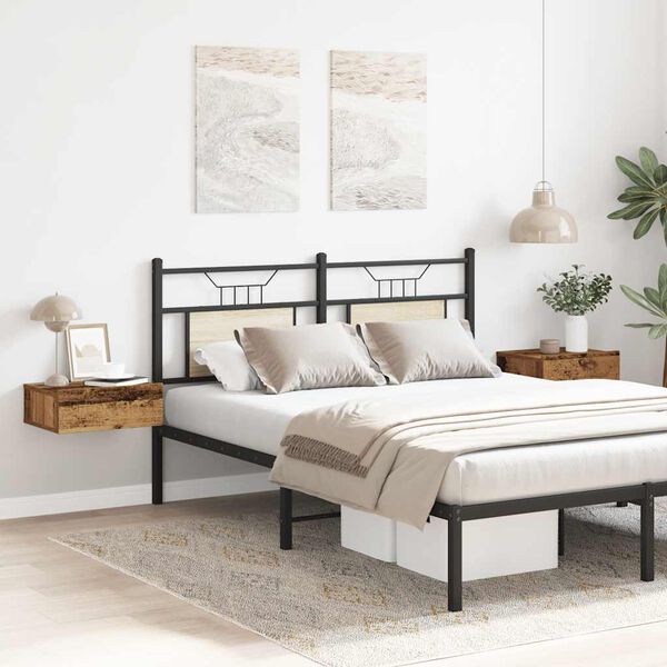 vidaXL Плаващи нощни шкафчета 2 бр. стара дървесина 40x32x15 cm