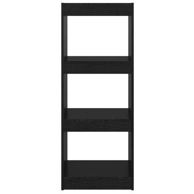 vidaXL Библиотека/разделител за стая, черна, 40x30x103,5 см, бор масив