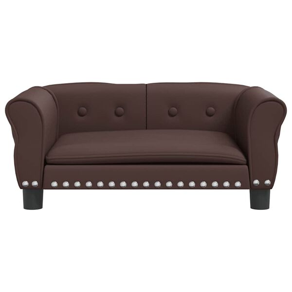 vidaXL Кучешко легло, Кафяв , 70x45x30 см, изкуствена кожа