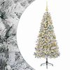vidaXL Изкуствена коледна елха с топки 120 см 150 LED светодиода