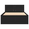 vidaXL Рамка за легло с табла без матрак, черна, 90x200 см