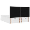 vidaXL Османска легло с матраци&LED, бяло, 160x200 см, изкуствена кожа