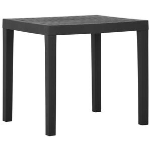 vidaXL Градинска маса, сива, 79x65x72 см, пластмаса